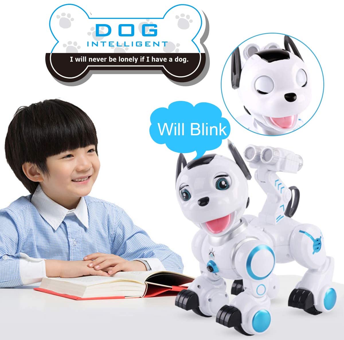 Remote Control Robotic Dog RC Interactive Intelligent Walking Dancing Programmable Robot Puppy Toys Electronic Pets with Light and Sound for Kids Boys Girls - MGA STAR MARKETING 