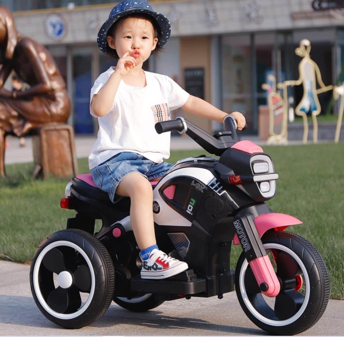 Megastar Ride On 6v Rapid Fire Motorcycle Trike for Kids-pink