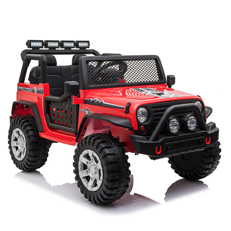 Red Jeep Toy Car 2 Seater RAF Prowler 12V 4WD Side View