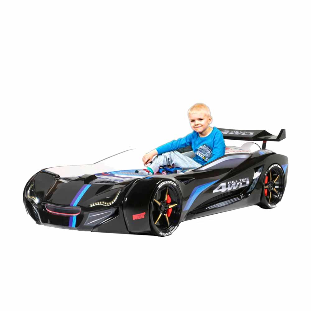 Musvenue GT1 Eco Kids Car Bed with Head Lights & Bluetooth