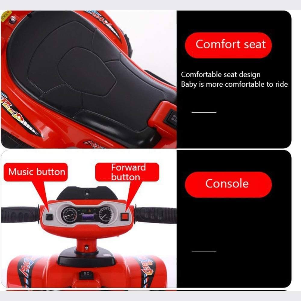Seat and Handle Red Electric Ride on Swamp Devil Dune ATV Buggy For Kids 6V