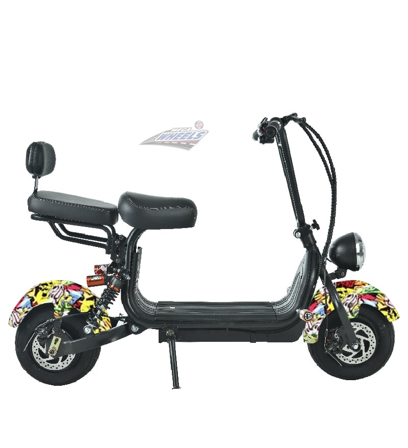Mini Coco Harley Fat tyre Electric scooter with Removable Battery left view