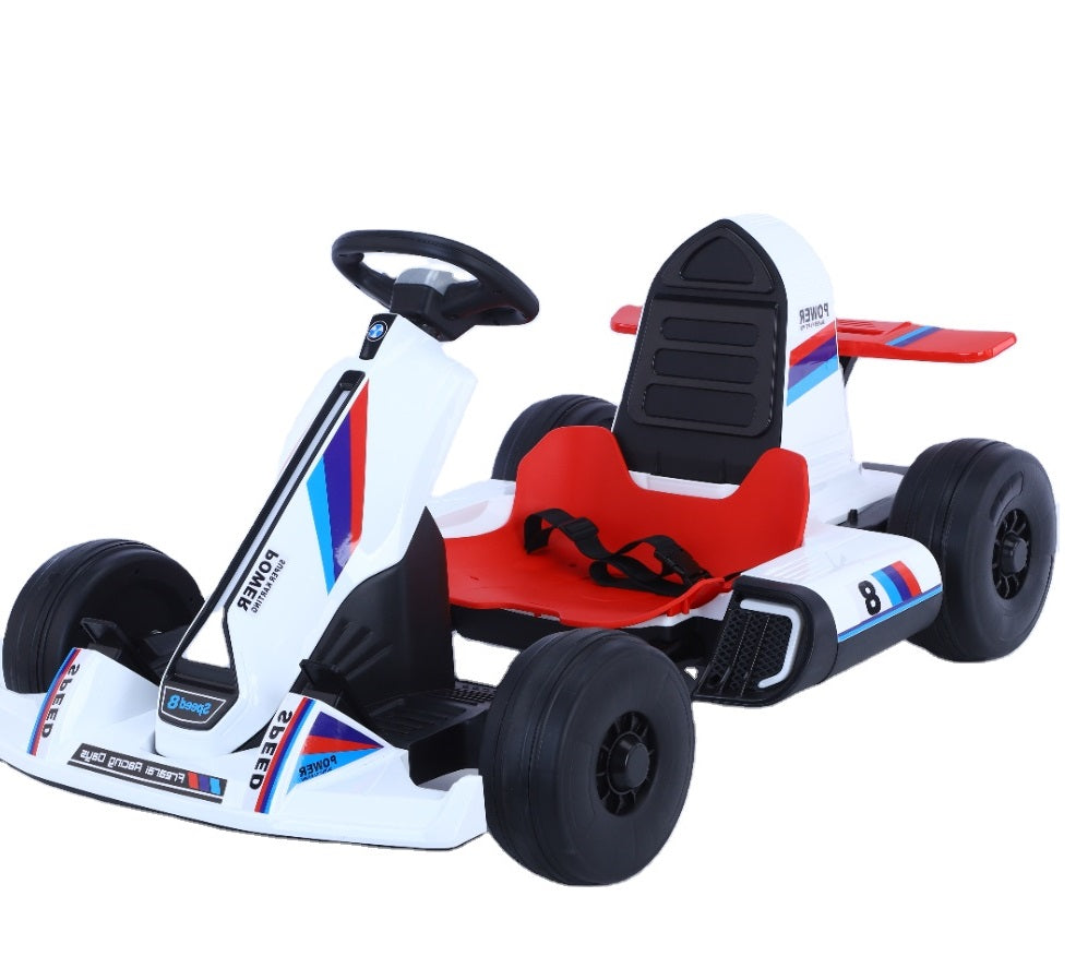 White Electric Ride on Funky Go Kart Buggy For kids 12V Side