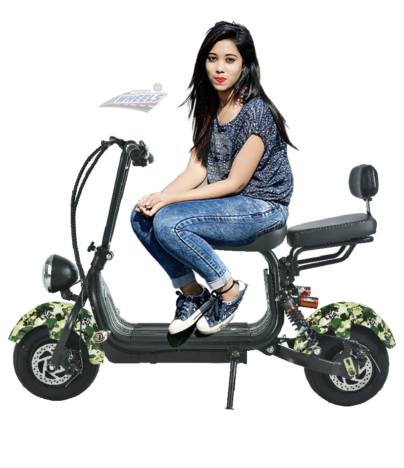 Mini Coco Harley Fat tyre Electric scooter with Removable Battery  girl riding