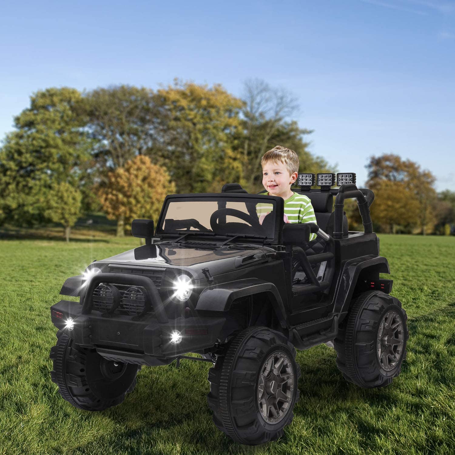 Black Jeep Toy Car 2 Seater RAF Prowler 12V 4WD