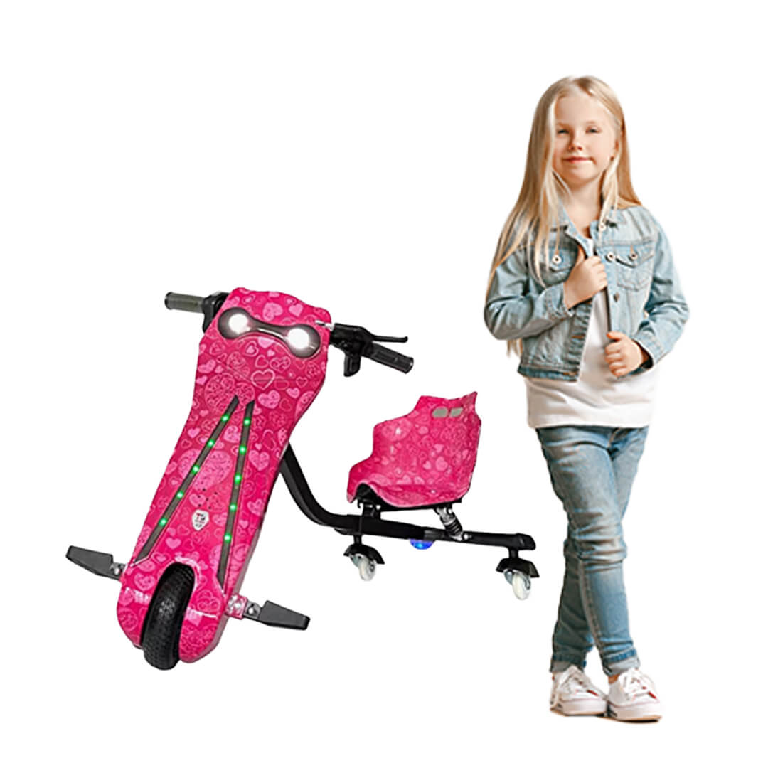 Megawheels dragonfly Drifting Electric Scooter 36 v 3 Wheel s With Key Start-pinkblack