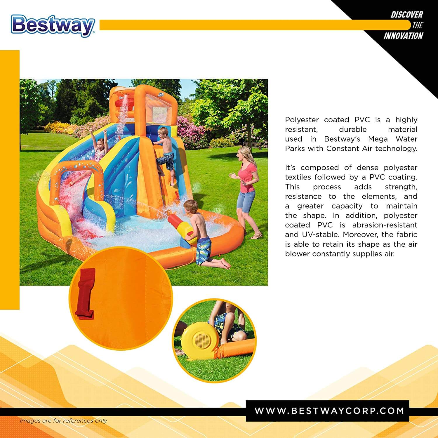 Bestway Inflatable Turbo Splash Water Zone Mega Jumping Castle Park (3.6 x 3.2 x 2.7 m)