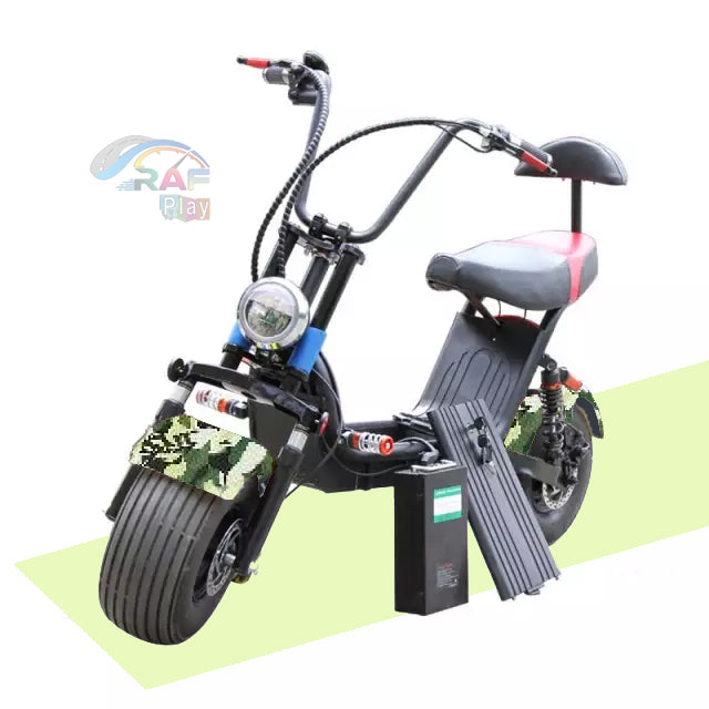 Medium Coco Harley Electric scooter with Fat tyre  black color