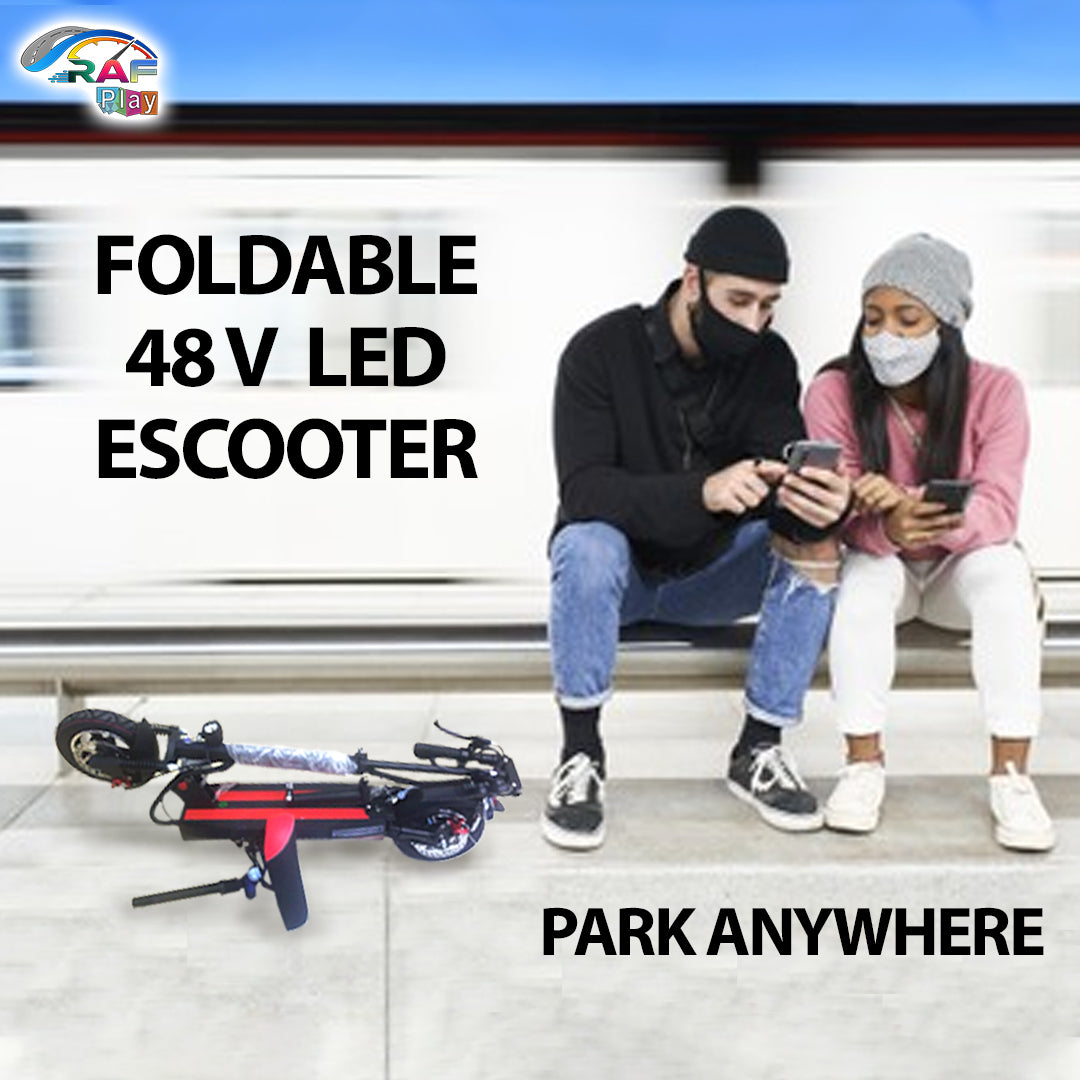 High Speed LED Flash Ten 2000 w Foldable Electric Scooter 48 V by Mega ...