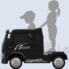 Black Ride on Toy Battery Powered Trailer Van for Little kids 12V