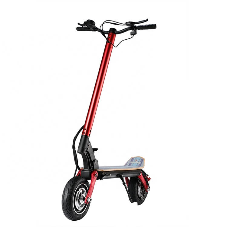 The Speedy Red Foldable 1500w 48v Electric Scooter front view