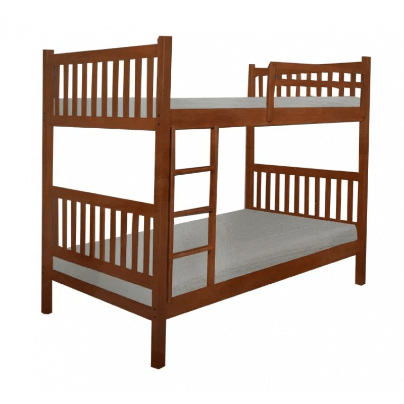 Meagstar Wooden Finish oak Bunk bed for kids With Ladder-Brown