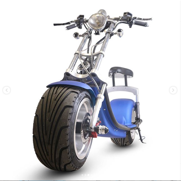 King Henry Fat Tyre scooter 60 - 70 kmph with Removable Battery | Adults Electric ScooterKing Henry Fat Tire Scooter white blue front