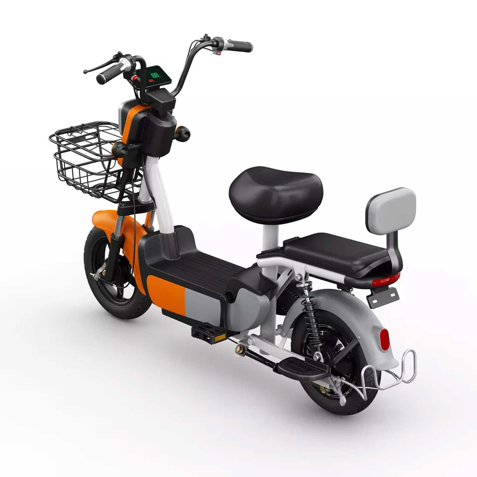 Electric moped 2 seater scooter 48v battery  orange grey
