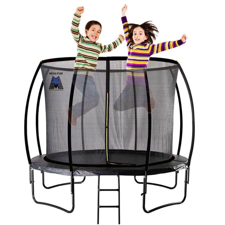 trampoline enclosure with net & ladder