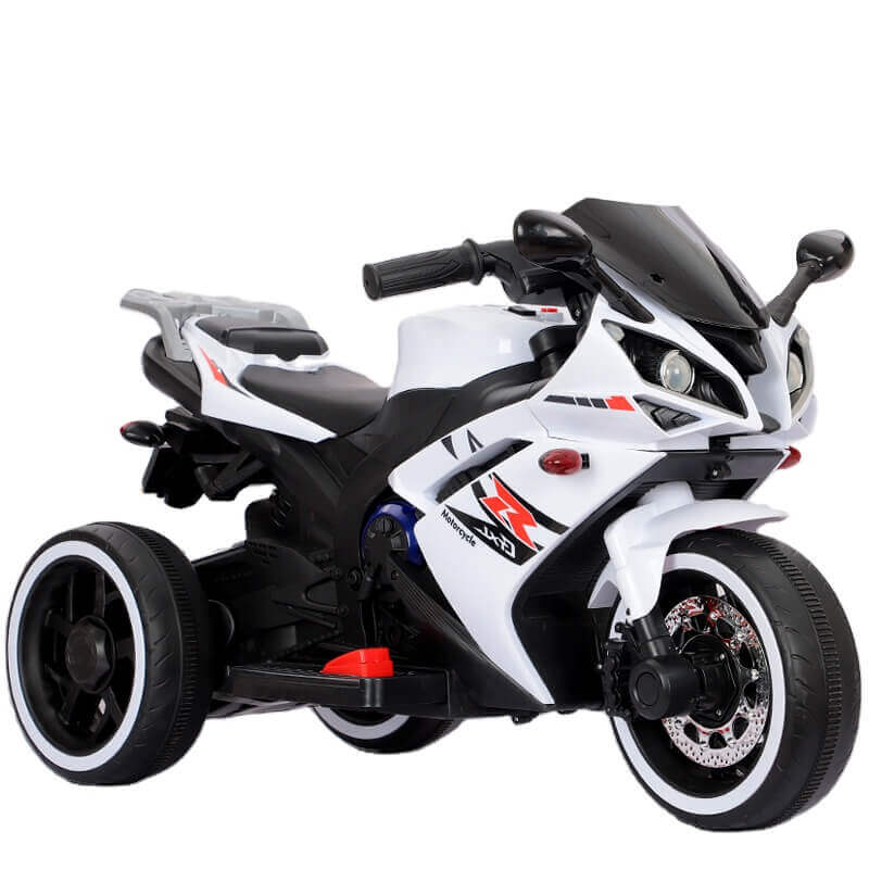 White Ride on Rechargeable Trike Raf Grinder Speedy For Kids 12V Front