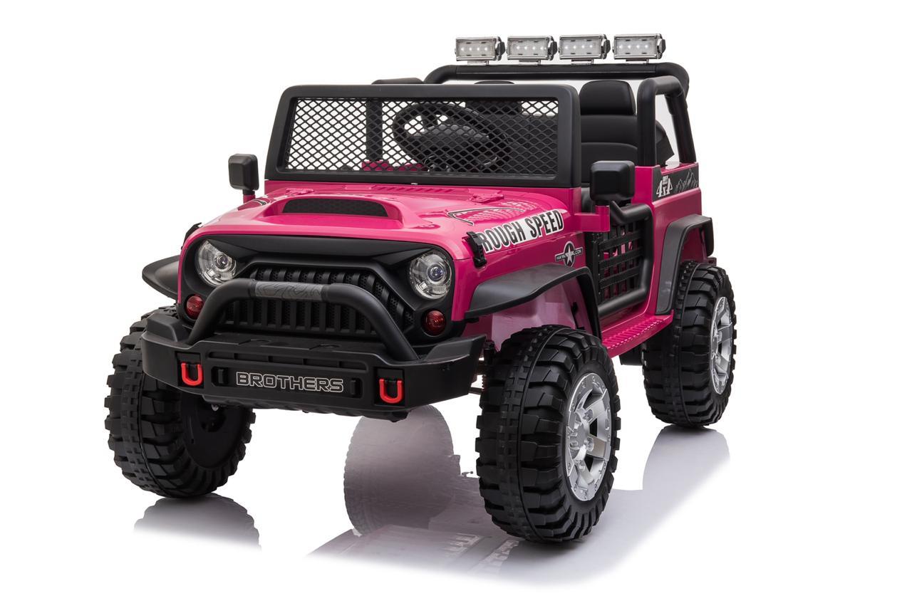 Pink Jeep Toy Car 2 Seater RAF Prowler 12V 4WD Front Side