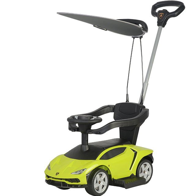 yellow push car with canopy