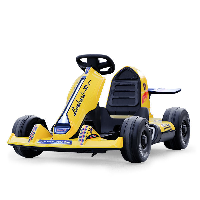 Yellow Electric Ride on Funky Go Kart Buggy For kids 12V Front View