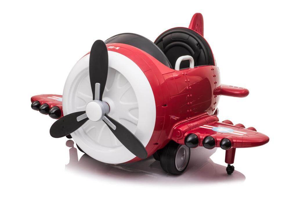 Red Electric Ride on Warplane Helicopter For Kids Battery Powered 12V 