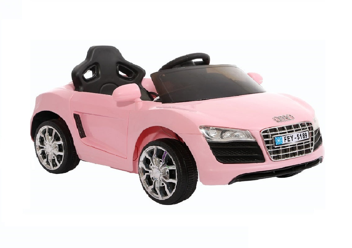 Pink Electric Ride on Audi style Children's Remote-Controlled Car 6V Side