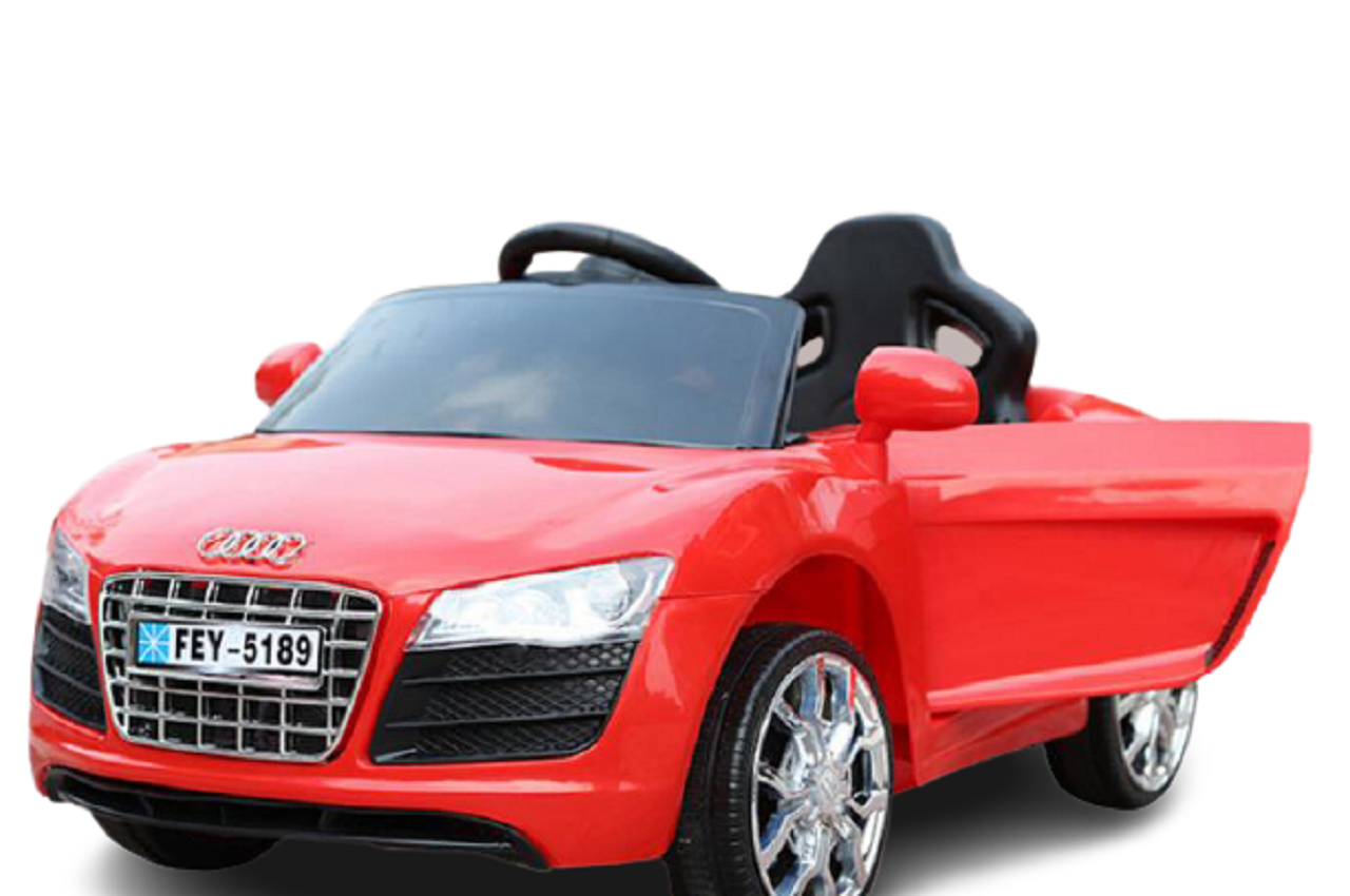 Red Electric Ride on Audi style Children's Remote-Controlled Car 6V Open Door