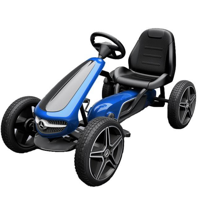 Blue Ride on Mercedes Benz Pedal Go Kart Side View