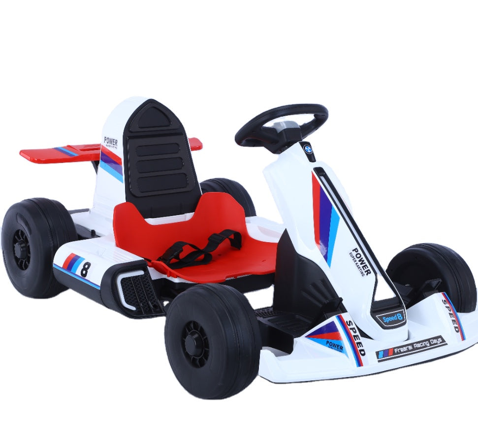 White Electric Ride on Funky Go Kart Buggy For kids 12V Side White Electric Ride on Funky Go Kart Buggy For kids 12V Sideiew