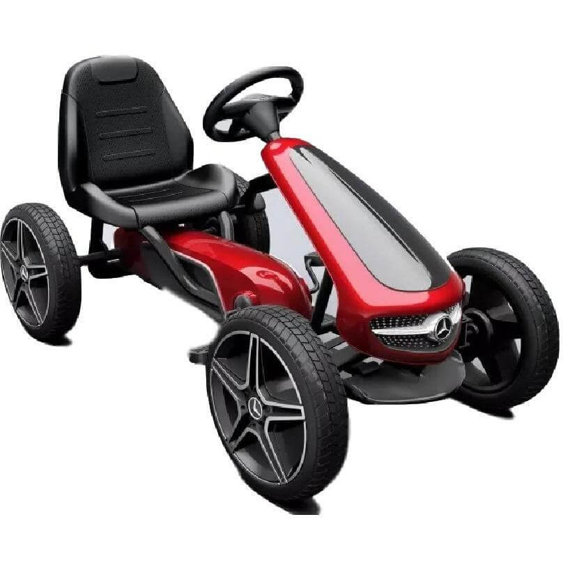 Red Ride on Mercedes Benz Pedal Go Kart Side View