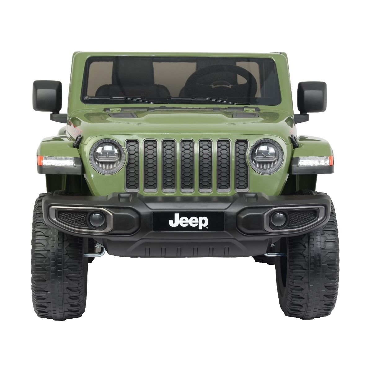Green Electric Ride on Jeep Wrangler Rubicon SUV 12V  Front