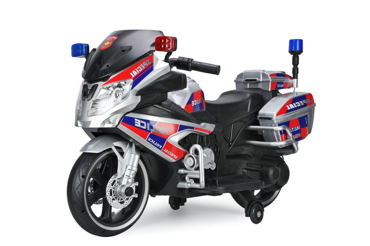 Electric Ride on Police Motorcycle Battery Powered Bike for Kids 12V