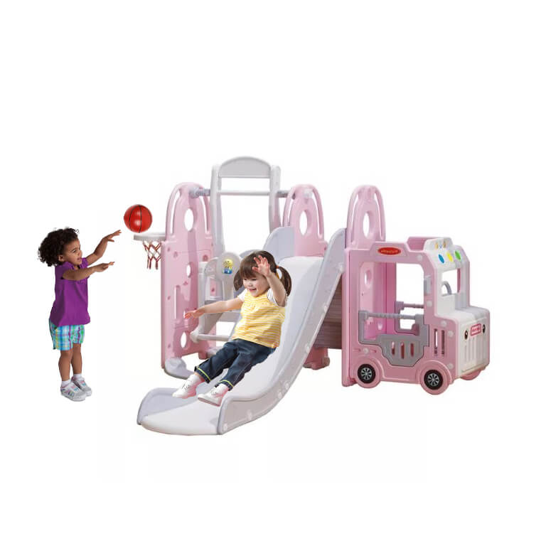 Megastar 5-in-1 Kids Slide & Swing Set Bus Playhouse | Blue