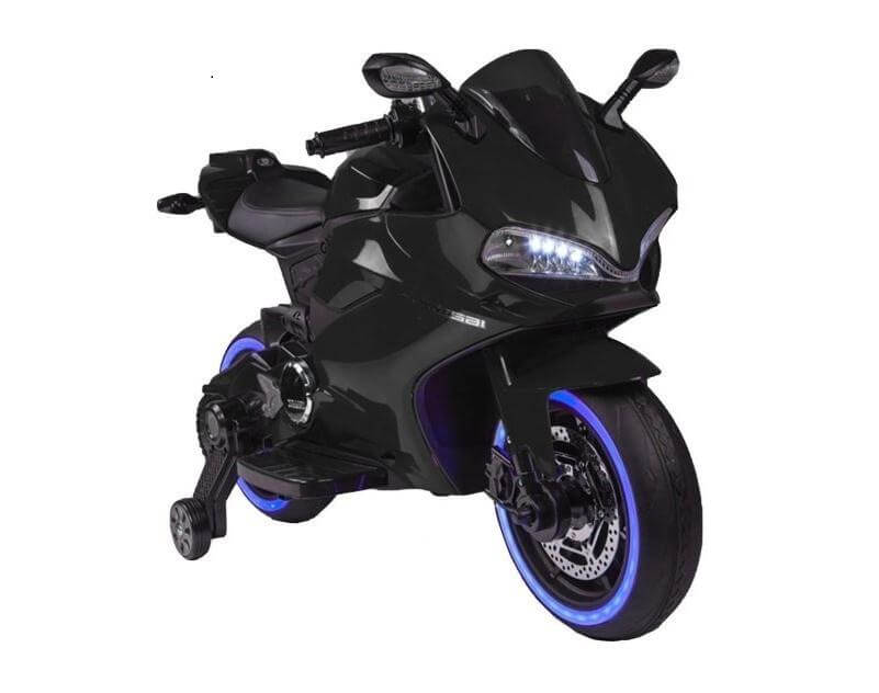 Black Electric Ride on Led Ducati Style Bike for kids 12V