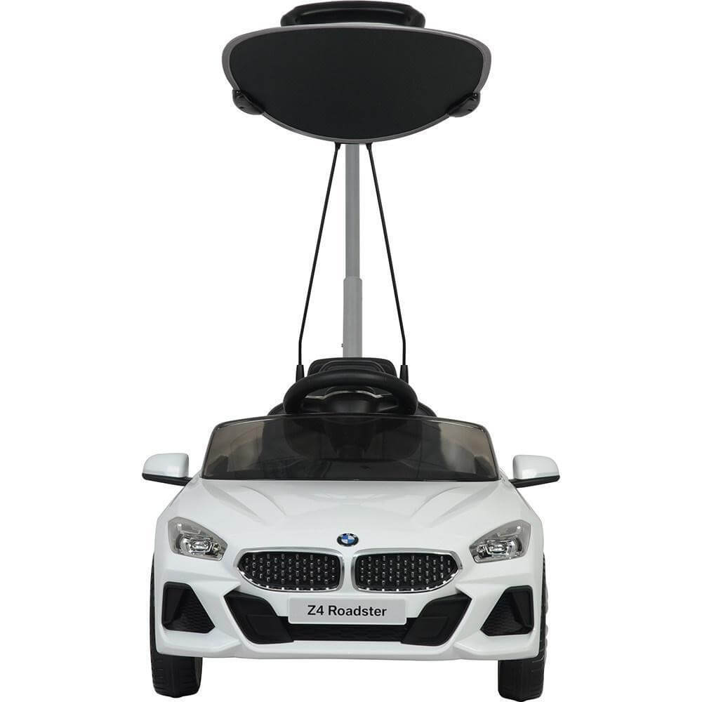 White Push Car BMW Z4 For Kids with Canopy Front
