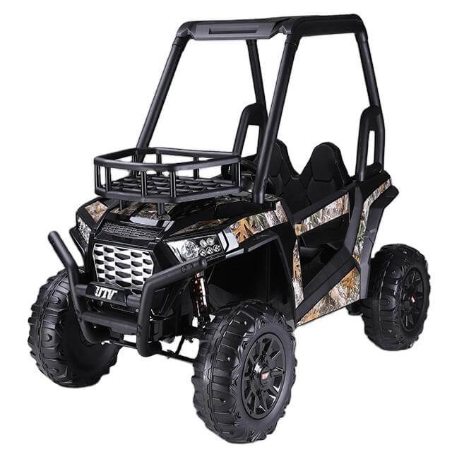 Black Ride on SUV RZR 1000 Trail Sand Two seater Buggy for Kids 12V