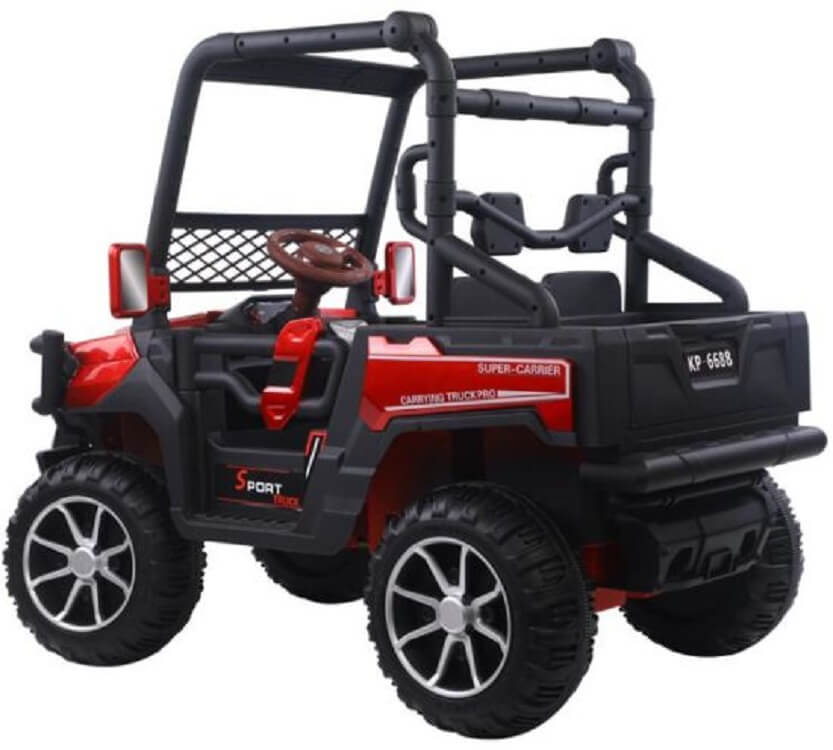 Megastar Rideon 12 v Special Forces Army Kids Electric Jeep 2 seater with RC-Red