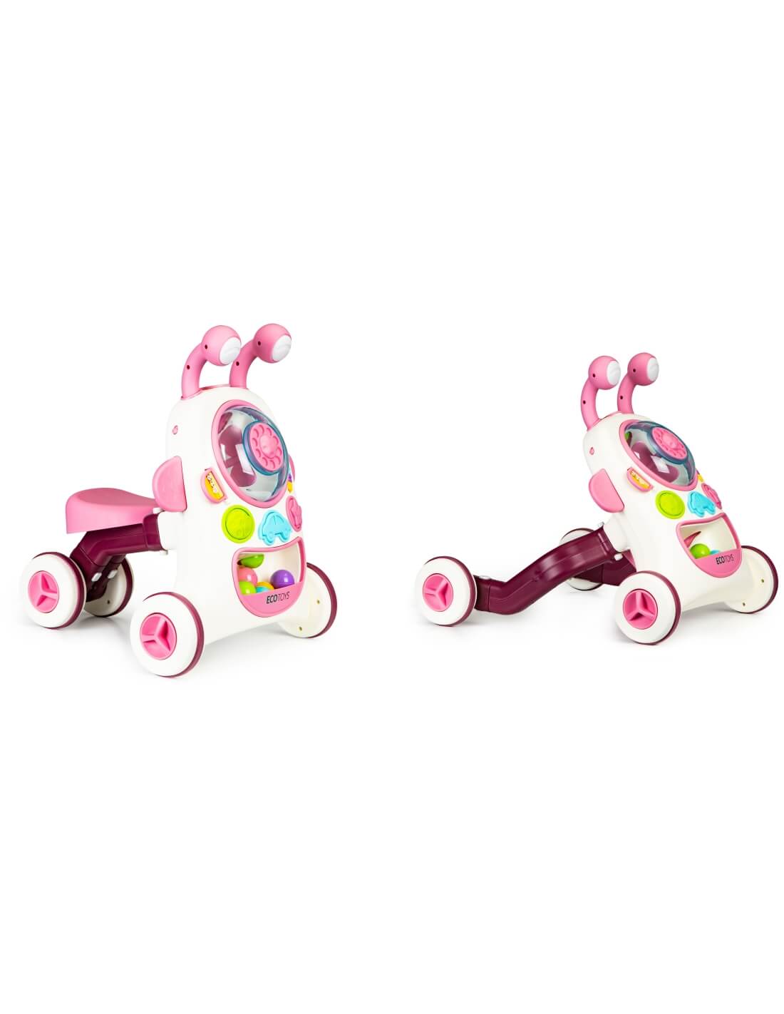 Megastar 2-1 Bug zone interactive ride-on led sound walker - pink