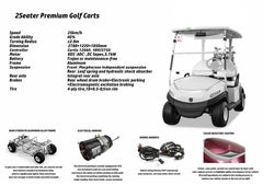 Megawheels Electric golf cart 2 seater with short cargo box for sightseeing