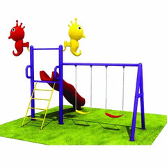 Megastar Kids Pinocchio Style Slide And Swing Metal Playset