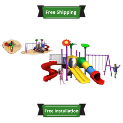 Mega Garden Dual And Single Slides And Swings