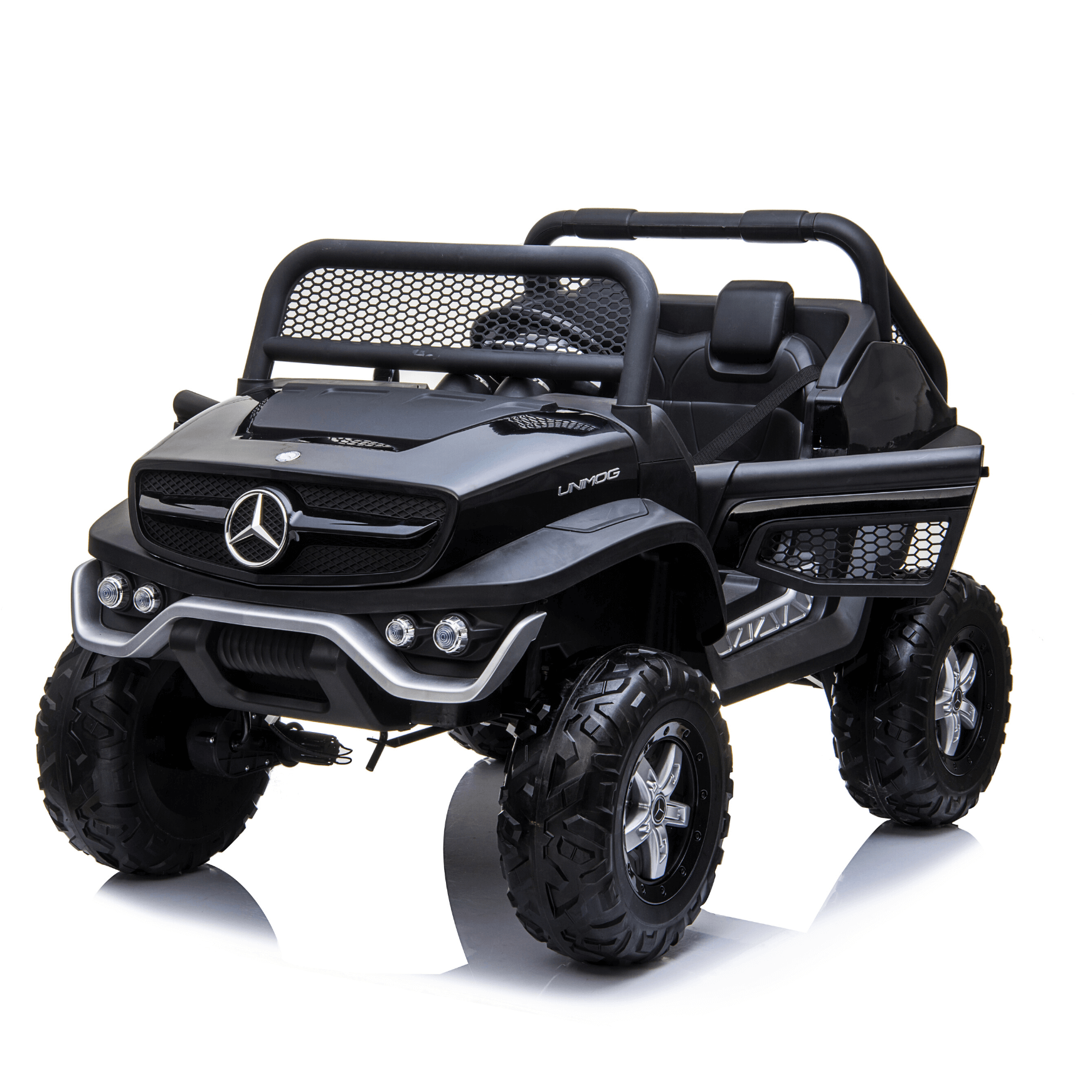 Licensed 12 v Mercedes Raider Wagon Ride on Red and Black Electric Jeep Car for kids with 2 seats 4wd