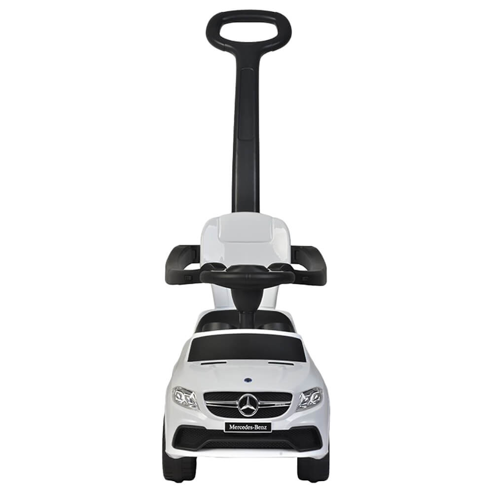 White Licensed Mercedes Coupe Car With Push-Pull Handle