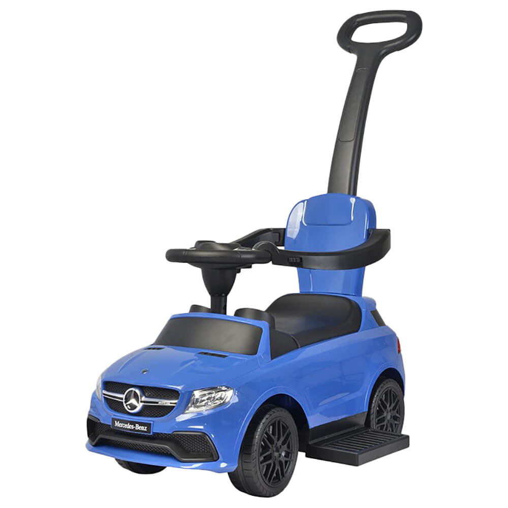 Blue Licensed Mercedes Coupe Car With Push-Pull Handle