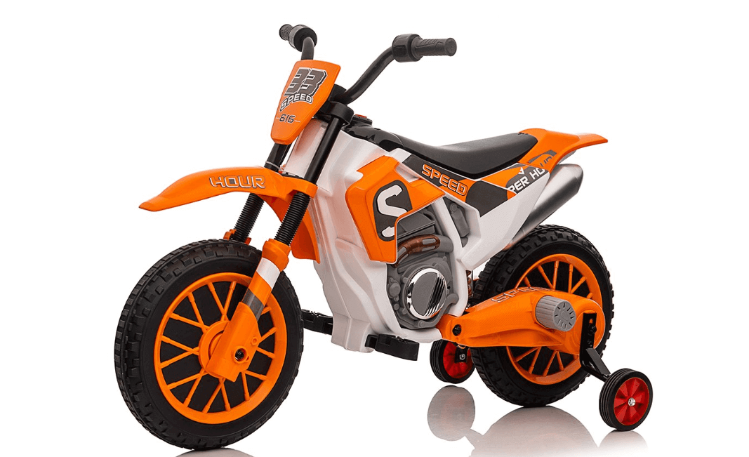 Megastar 12V Kids Motorcycle Electric Dirt Bike Battery Powered Ride On Motorcycle Toy for Toddler- Orange 