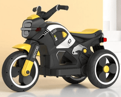 Megastar Ride On 6v Rapid Fire Motorcycle Trike for Kids-Yellow