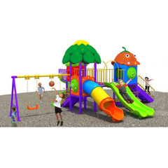 Fiesta Outdoor Playground Kid Swing And Tubular Slides