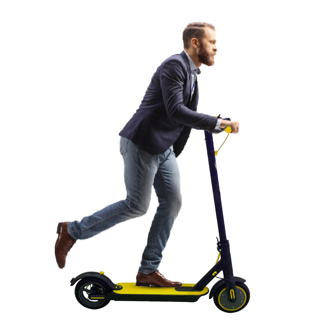 Foldable electric lightweight scooter 36 v battery - yellow