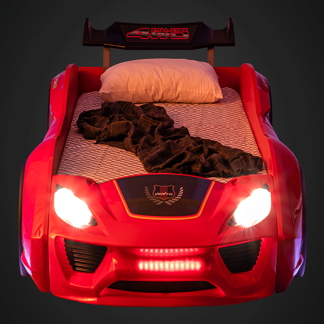 Musvenus Vento Kids Car Bed with LED Lights, RC, & Bluetooth