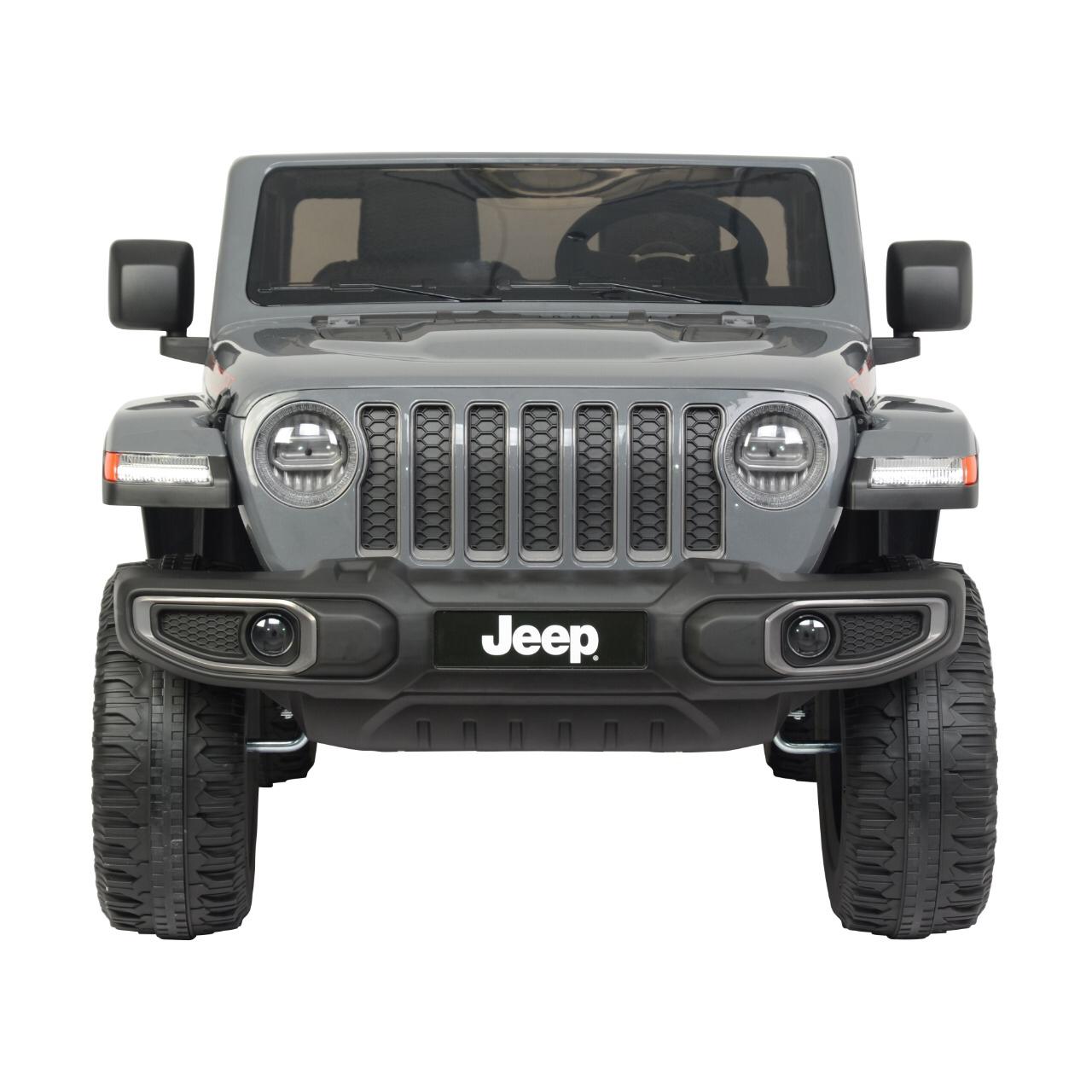 Gray Electric Ride on Jeep Wrangler Rubicon SUV 12V  Front