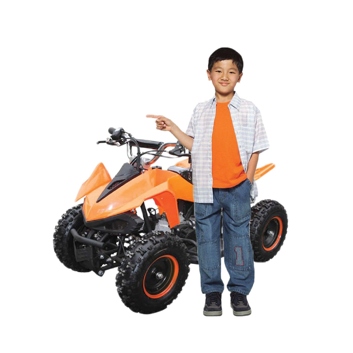 Orange Megawheels Mini ATV Quad Electric Bike- 36V